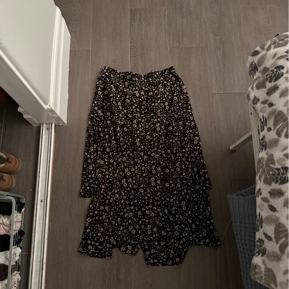 Loft skirt brown floral